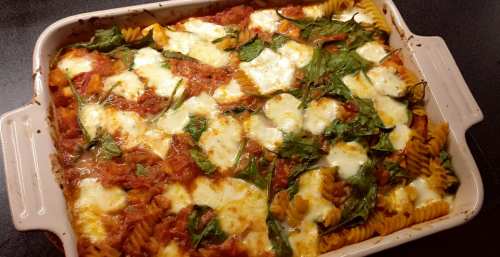 Halloumi- och pastagratäng